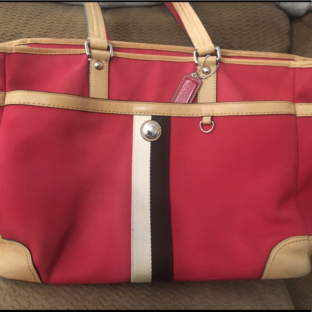 Coach Diaper Bag/Tote With Cute Color Scheme Gem